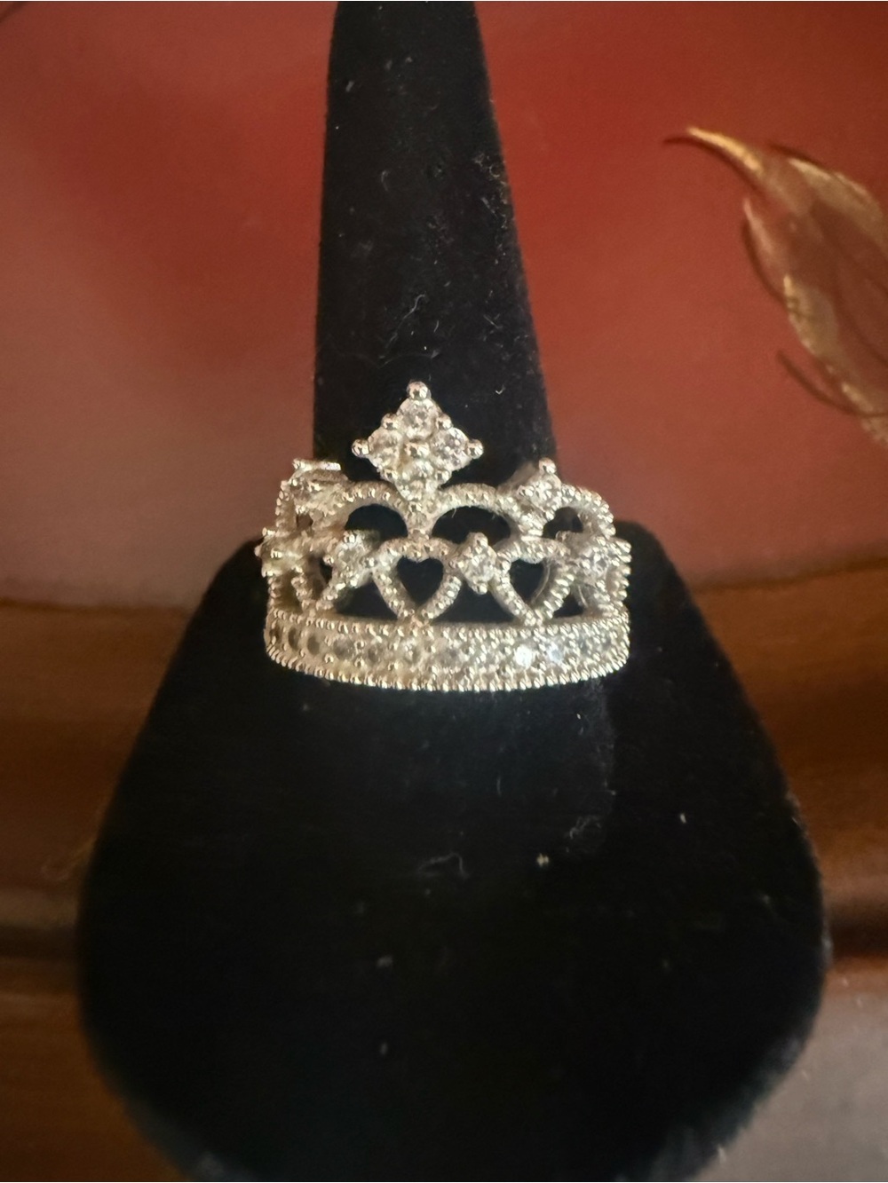 Source Unknown Silver-Tone Cubic Zirconia Crown Ring